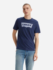 Акція на Футболка бавовняна довга чоловіча Levi's 497915498 XS Синя від Rozetka