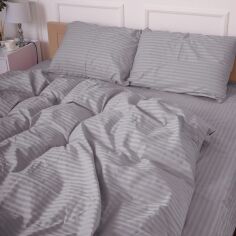 Акція на Комплект постільної білизни MirSon Сімейний 2 x 143x210 см Royal Soft Stripe 30-0028 Amberly Сатин від Rozetka