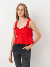 Акція на Топ жіночий Zara 9878109600 L Червоний від Rozetka