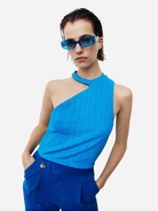 Акція на Топ жіночий Zara 5039320400a L Блакитний від Rozetka