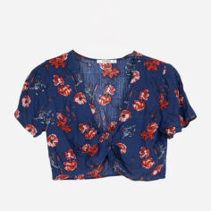 Акція на Топ жіночий Pull & Bear 9471304401a L Темно-синій від Rozetka