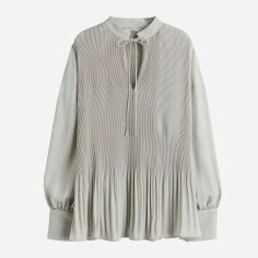 Акція на Блузка жіноча H&M XAZ448485FESR S Бежевий/Сірий від Rozetka