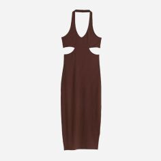 Акція на Плаття міді літнє жіноче H&M XAZ449702VKBH L Коричневе від Rozetka