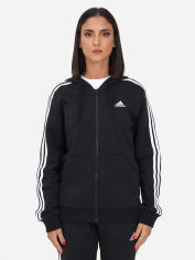 Акція на Толстовка на блискавці утеплена на флісі з капюшоном жіноча Adidas W 3S Fl Fz Hd HZ5743 XS Black/White від Rozetka