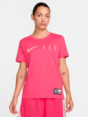 Акція на Футболка жіноча Nike W Nk Df Swoosh Fly Ss Tee FZ3498-629 XS Рожева від Rozetka