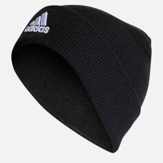 Акція на Шапка Adidas Logo Beanie Cuf IB2651 58 см Чорна від Rozetka