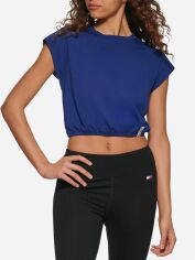 Акція на Футболка коротка жіноча Tommy Hilfiger 825619468 XL Синя від Rozetka