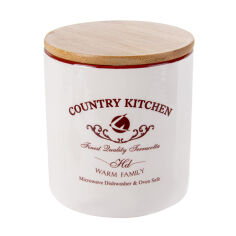 Акція на Банка для сыпучих с бамбуковой крышкой 10х11 см 620 мл Country kitchen Lefard 940-299 від Podushka