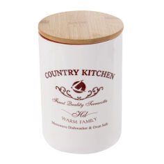 Акція на Банка для сыпучих с бамбуковой крышкой 10х15 см 1000 мл Country kitchen Lefard 940-298 від Podushka