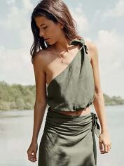 Акція на Футболка жіноча Zara 7563/665 XS Хакі від Rozetka