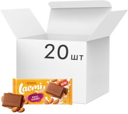 Акція на Упаковка шоколаду Roshen Lacmi молочного з цілим мигдалем ВКФ 90 г х 20 шт (4823077632587/4823077644139) від Rozetka