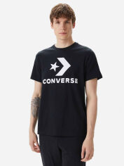 Акція на Футболка бавовняна довга чоловіча Converse Star Chevron Tee 10025458-001 S Black від Rozetka