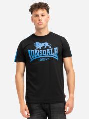 Акція на Футболка бавовняна довга чоловіча Lonsdale 117604-1591 M Black/Blue від Rozetka