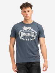 Акція на Футболка бавовняна довга чоловіча Lonsdale 111139-3102 S Marl Navy/Ecru від Rozetka