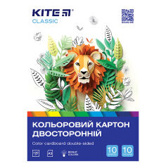 Акція на Картон цветной двусторонний 10 листов A5 Classic Kite K-289 від Podushka