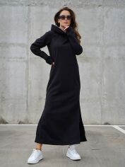 Акція на Сукня довга осіння жіноча ISSA PLUS 14842 XXL Чорна від Rozetka