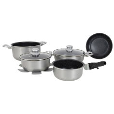Акція на Набор посуды 8 предметов Cookware Set induction Silver Gimex 6977227 від Podushka