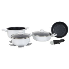 Акція на Набор посуды 7 предметов Cookware Set induction White Gimex 6977221 від Podushka