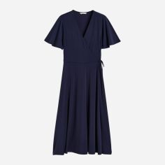 Акція на Сукня на запах міді літня жіноча H&M 11285817wer M Темно-синя від Rozetka