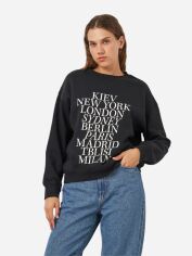 Акція на Світшот на флісі жіночий H&M 1011828_біл.нап S Чорний від Rozetka