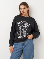 Акція на Світшот на флісі жіночий H&M 1011828_біл.надп M Чорний від Rozetka
