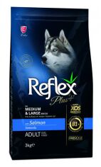 Акція на Cухой корм Reflex Plus Adult Dog Food with Salmon for Medium & Large Breeds для собак средних и больших пород с лососем 3 кг (RFX-106) від Stylus