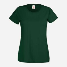 Акція на Футболка бавовняна довга жіноча Fruit of the loom Valueweight 0613720-38 XL Смарагдова від Rozetka