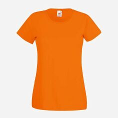 Акція на Футболка бавовняна довга жіноча Fruit of the loom Valueweight 0613720-44 XL Помаранчева від Rozetka
