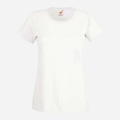 Акція на Футболка бавовняна довга жіноча Fruit of the loom Valueweight 0613720-30 XL Біла від Rozetka