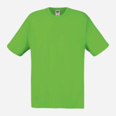 Акція на Футболка бавовняна довга чоловіча Fruit of the loom Valueweight 0610360-LM XL Лаймова від Rozetka