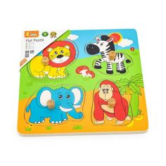 Акція на Деревянная рамка-вкладыш Viga Toys Зверята в Африке 59563 від Podushka