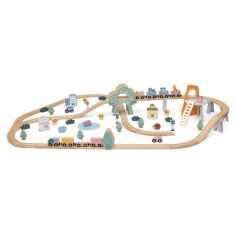 Акція на Деревянная железная дорога Viga Toys PolarB 90 эл. 44067 від Podushka