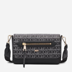 Акція на Сумка крос-боді через плече жіноча маленька Donna Karan NY (DKNY) 17699633 Чорна від Rozetka