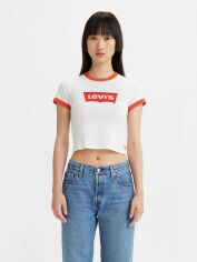 Акція на Футболка бавовняна коротка жіноча Levi's 50107972 XS Біла від Rozetka