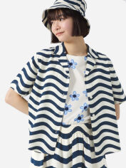 Акція на Сорочка + майка жіноча Uniqlo 625183762 XS Синій/Білий від Rozetka