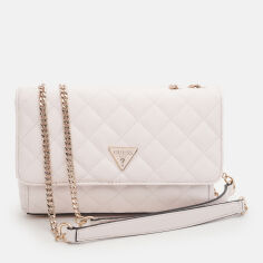 Акція на Сумка крос-боді через плече жіноча середня Guess HWEQG9-50921-STO Молочна від Rozetka