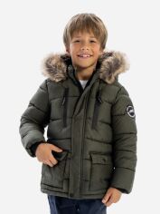 Акція на Дитяча зимова стьобана куртка для хлопчика Minoti 19coat53 41110JNR 104-110 см Хакі від Rozetka