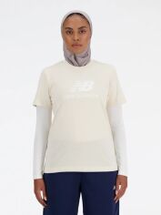 Акція на Футболка бавовняна жіноча New Balance Essentials Jersey Logo WT41502LIN S Бежева від Rozetka