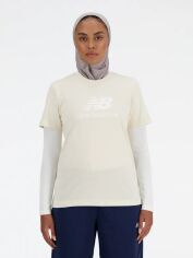 Акція на Футболка бавовняна жіноча New Balance Essentials Jersey Logo WT41502LIN XS Бежева від Rozetka