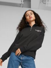 Акція на Толстовка на блискавці без капюшона жіноча Puma TEAM Half-Zip 62143801 XS Чорна від Rozetka