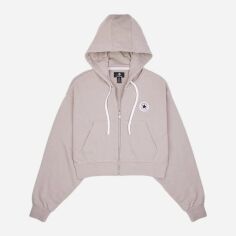 Акція на Толстовка на блискавці жіноча Converse 10027643-251 XS Бежева від Rozetka