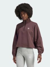 Акція на Толстовка без капюшона жіноча Adidas Originals Essentials Fleece 1/2 Zip IY9675 L Коричнева від Rozetka
