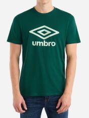 Акція на Футболка бавовняна довга чоловіча Umbro Large Logo Tee 66413U-MLE XL Темно-зелена від Rozetka