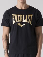 Акція на Футболка бавовняна довга чоловіча Everlast T-Shirt Jersey 37M290J86-20GD M Чорна із золотистим з принтом від Rozetka