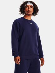 Акція на Світшот на флісі чоловічий Under Armour Ua Rival Fleece Crew 1379755-410 XL Темно-синій від Rozetka