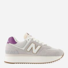 Акція на Жіночі кросівки New Balance 574 WL574 39 (8US) Світло-сірі з фіолетовим від Rozetka
