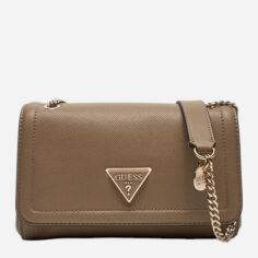 Акція на Сумка крос-боді через плече жіноча маленька Guess Noelle HWZG78-79210-DRT Dark Taupe від Rozetka