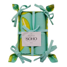 Акція на Набор полотенец кухонных вафельных Lemon Soho 40х60 см - 2 шт від Podushka