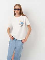 Акція на Футболка бавовняна жіноча GANT Grande Mare Print Ss T-Shirt 4200495-113 XL Біла з принтом від Rozetka