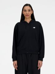 Акція на Толстовка на блискавці утеплена жіноча New Balance Essentials Fleece FZ WJ41502BK XL Чорна від Rozetka